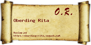Oberding Rita névjegykártya